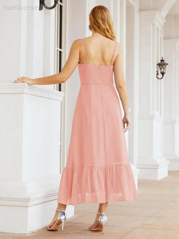 Baoleely Blackless Strap Bridesmaid Dress Ankle Length 28028