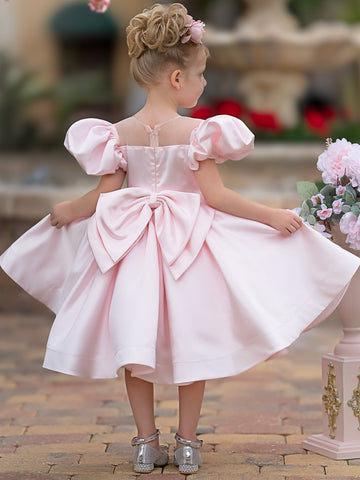 Ball-Gown/Princess Satin Knee-length Flower Girl Dress