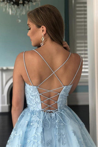 Spaghetti Straps Short Prom Dress with Appliques