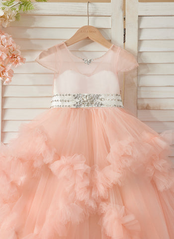 Ball-Gown/Princess Tulle Floor-length Flower Girl Dress