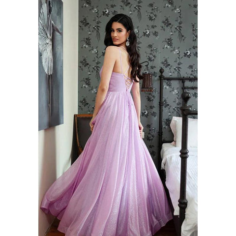 Vestido de fiesta de tul con escote en V, sencillo e informal, con tirantes finos y corte en A