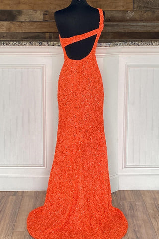 Robe de bal longue rouge à sequins asymétrique et fourreau asymétrique