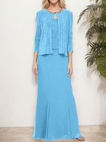 Metallic Mock Two-Piece Gown with Jacket