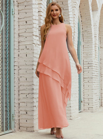 Robe longue en mousseline grande taille pour la mère de la mariée, robe de demoiselle d'honneur de bal de fin d'année SY28019