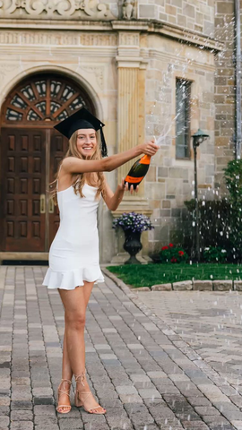 Vestido blanco de tirantes finos para graduación, vestido blanco para fiesta de bienvenida Y2986