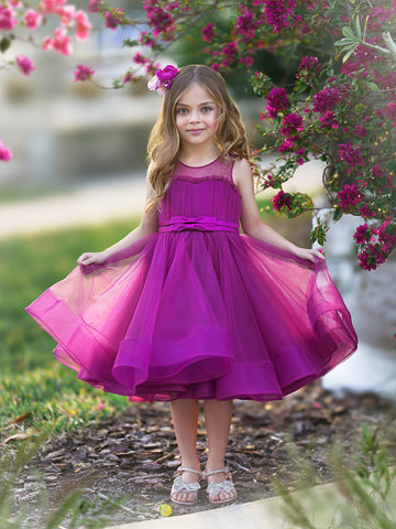 Ball-Gown/Princess Tulle Knee-length Flower Girl Dress