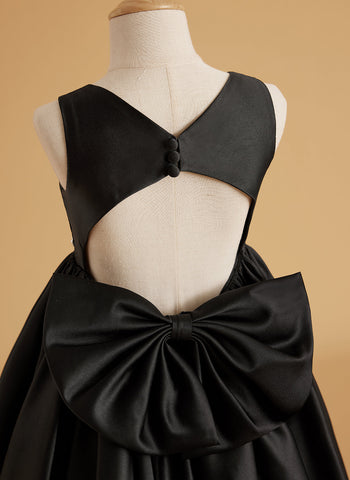 Ball-Gown/Princess Satin Sweep Train Flower Girl Dress