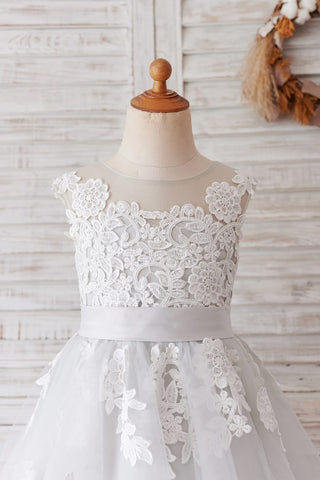 Lace Tulle Knee-length Purple Dress (2003227696)