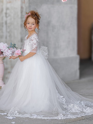 Princess Ball Gown for Girls with Lace Details