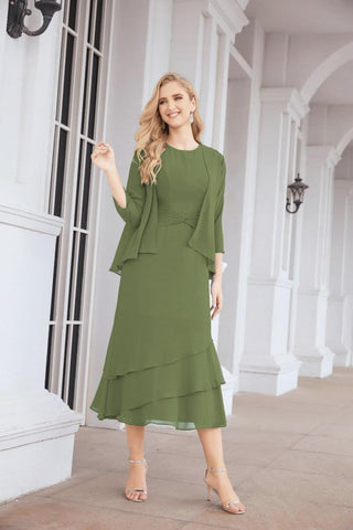 Sunnderly Two-Piece A-line Mother of The Bride Dress Formal Party Gown Dress SY28072