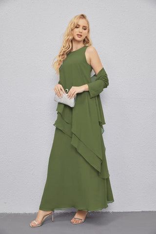 Mother of Bride Dresses with Open Front Lightweight Cardigan Formal Prom Gown  28081