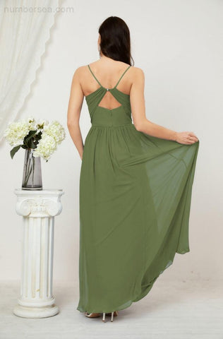 Vestidos de dama de honor con cuello alto Baoleely, de gasa, largos, corte en A, vestido formal de fiesta para boda, fiesta de noche 2801 