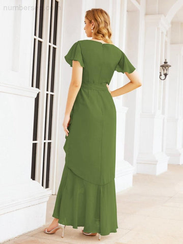 Baoleely Ruffled Bridesmaid Dresses Mermaid Formal Violin Evening Party Prom Gowns 28042