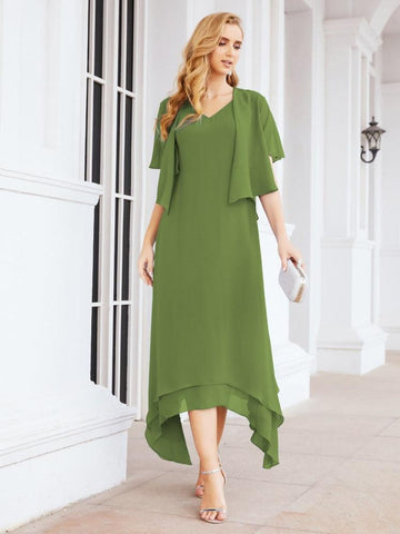 Sunnderly Two-Piece A-line Mother of The Bride Dress Formal Party Gown Dress SY28073