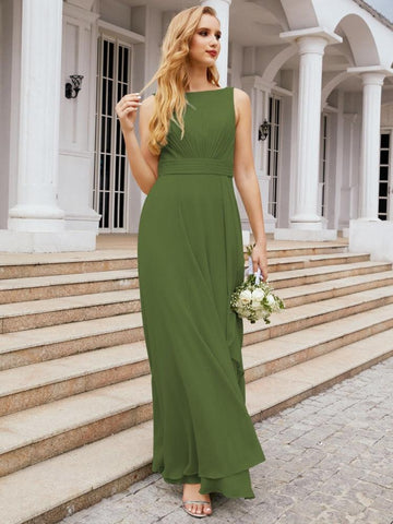 Baoleely Bridesmaid Dresses for Wedding Ruffles Long Formal Prom Gowns 28039