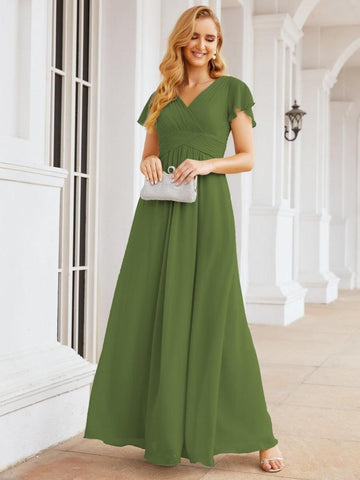 Baoleely Formal Prom Gowns for Mother of The Bride Cap Sleeves Bridesmaid Dress 28047
