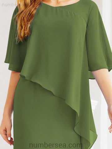 Vestido largo de fiesta formal Sunderly para la madre de la novia con capa de volantes SY28026