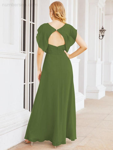 Sunnderly Bridesmaid Dresses Cape Formal Prom Dress Open Back Gowns for Mother of The Bride SY28058