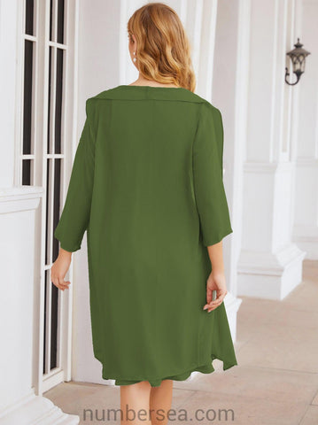 Sunnderly Mother of The Bride Dresses Prom Dress Casual Pleated Dress  SY28065