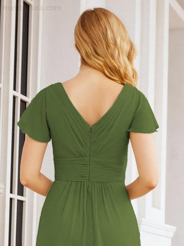 Baoleely Formal Prom Gowns for Mother of The Bride Cap Sleeves Bridesmaid Dress 28047