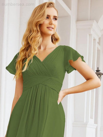 Baoleely Formal Prom Gowns for Mother of The Bride Cap Sleeves Bridesmaid Dress 28047