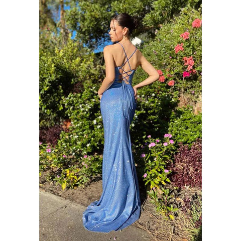 Vestido de fiesta sin mangas con escote en forma de corazón, lentejuelas y abertura