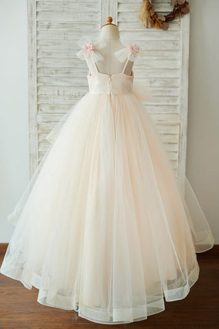 Ball-Gown/Princess Satin Tulle Floor-length Dress