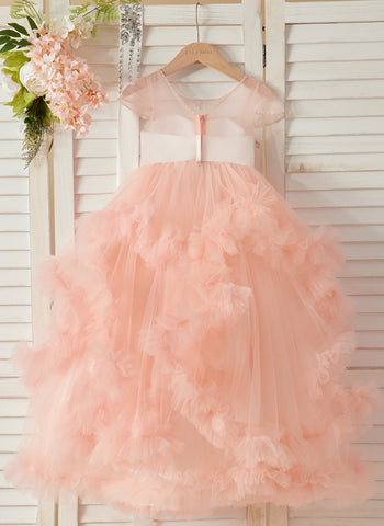 Ball-Gown/Princess Tulle Floor-length Flower Girl Dress