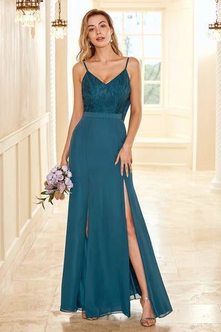 Lace Bridesmaid Dress with Slit