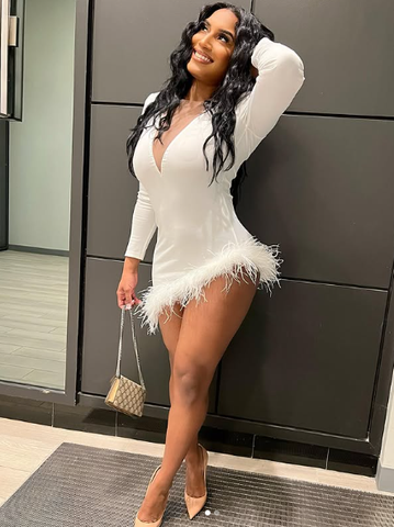 Robe de soirée blanche moulante à décolleté plongeant et coupe asymétrique, robe de bal sexy blanche Y332