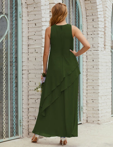 Robe longue en mousseline grande taille pour la mère de la mariée, robe de demoiselle d'honneur de bal de fin d'année SY28019