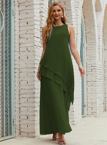 Robe longue en mousseline grande taille pour la mère de la mariée, robe de demoiselle d'honneur de bal de fin d'année SY28019