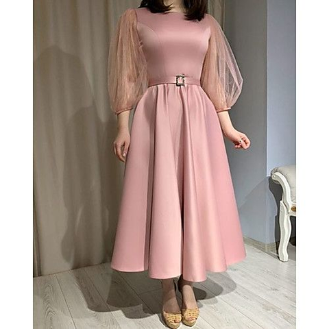 A-Line 3/4 Sleeve Cocktail Dresses Vintage Cocktail Party Dress Formal Evening Dress Y5690