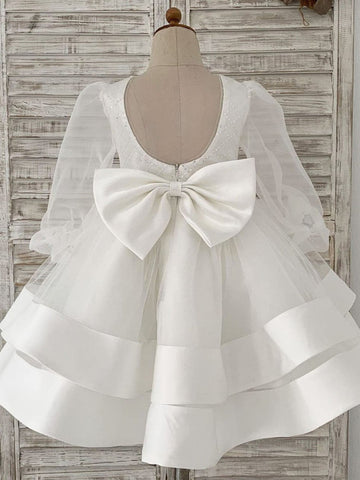 Ball-Gown/Princess Tulle Knee-length Flower Girl Dress