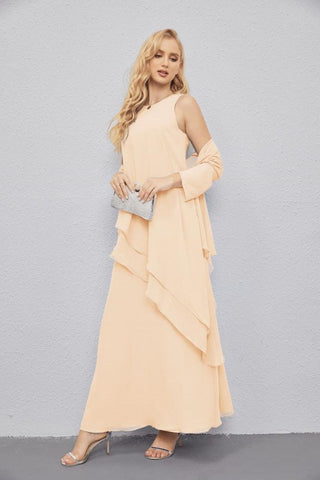 Mother of Bride Dresses with Open Front Lightweight Cardigan Formal Prom Gown  28081