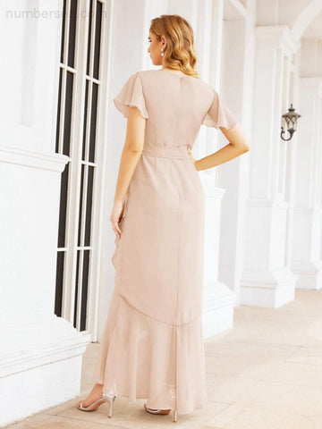 Baoleely Ruffled Bridesmaid Dresses Mermaid Formal Violin Evening Party Prom Gowns 28042