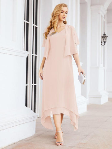 Sunnderly Two-Piece A-line Mother of The Bride Dress Formal Party Gown Dress SY28073