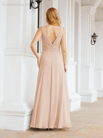 Baoleely Bridesmaid Dresses for Wedding Ruffles Long Formal Prom Gowns 28039