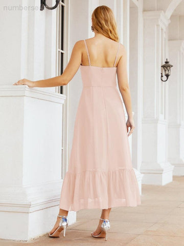 Baoleely Blackless Strap Bridesmaid Dress Ankle Length 28028