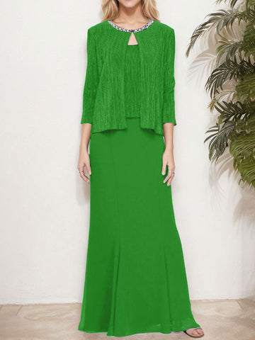 Metallic Mock Two-Piece Gown with Jacket