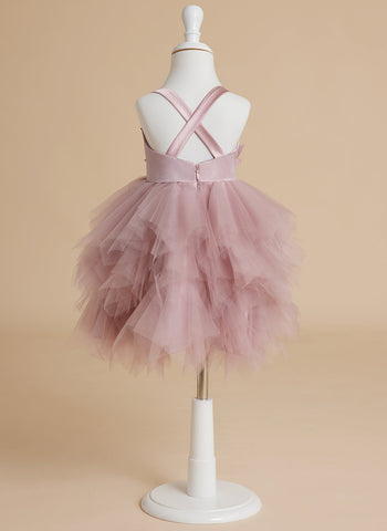 Ball-Gown/Princess Tulle Knee-length Baby Girl Dress