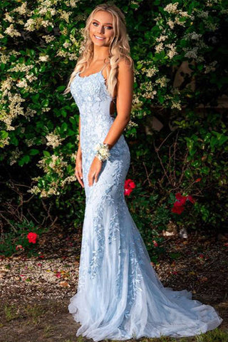 Mermaid Long Prom Dress Backless Evening Dress