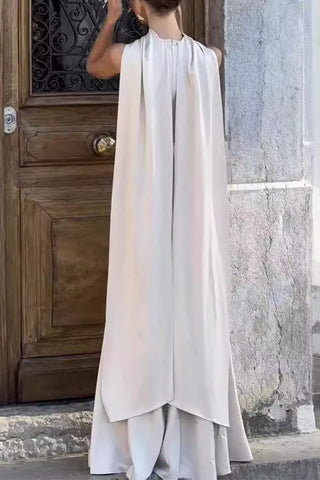 Vestido de noche elegante de cuello redondo con patchwork sólido de las celebridades 