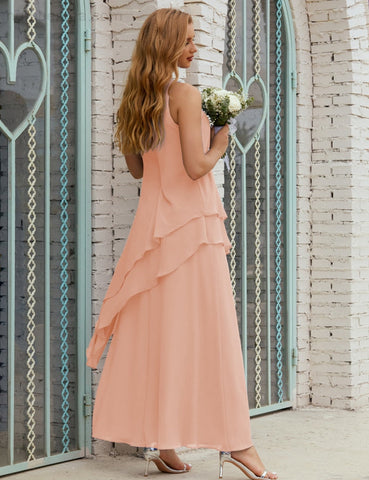 Robe longue en mousseline grande taille pour la mère de la mariée, robe de demoiselle d'honneur de bal de fin d'année SY28019