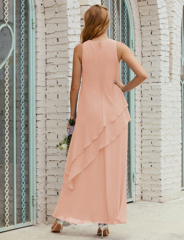 Robe longue en mousseline grande taille pour la mère de la mariée, robe de demoiselle d'honneur de bal de fin d'année SY28019