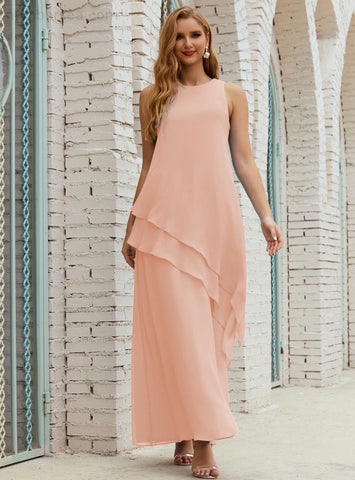 Robe longue en mousseline grande taille pour la mère de la mariée, robe de demoiselle d'honneur de bal de fin d'année SY28019