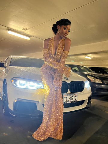 Vestido de noche de sirena con lentejuelas, sexy y hecho a medida, modelo Y183