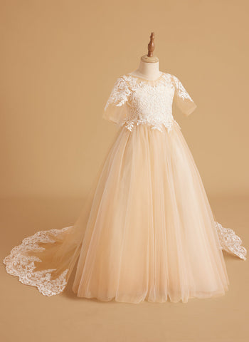 Princess Ball Gown for Girls with Lace Details