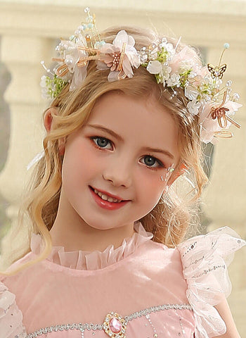 Flower Girl Headpiece Pink Daily Wear/Wedding/Special Occasion Lace/Sequin/Pearl/Flower