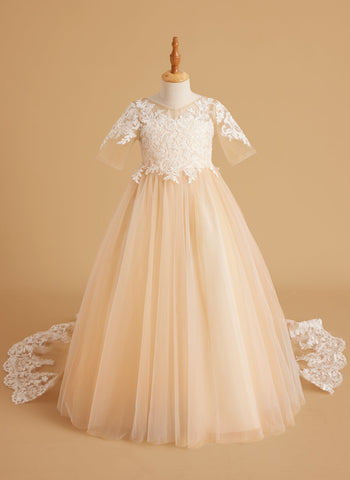 Princess Ball Gown for Girls with Lace Details